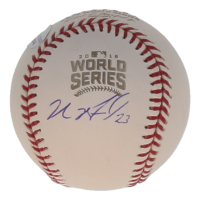 Michael Brantley Signed OML 2016 World Series Logo Baseball (JSA) at PristineAuction.com