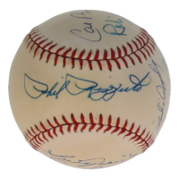 Hall of Famers & Greats | OAL Baseball Signed by (10) with Cal Ripken Jr., Pee Wee Reese, Phil Rizzuto (SportsCards) at PristineAuction.com
