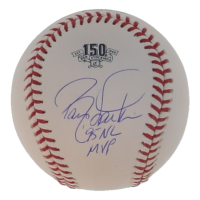 Barry Larkin Signed OML Red Stockings 150th Anniversary Logo Baseball Inscribed "'95 NL MVP" (JSA) at PristineAuction.com