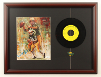Bart Starr Signed Packers Custom Framed Art Print Display with Vintage Bart Starr Vinly Record & Green Bay Packers Logo Pin (JSA) at PristineAuction.com