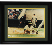 Rickey Henderson Signed Athletics Custom Framed Photo (JSA) at PristineAuction.com
