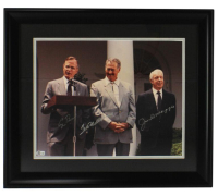 George H.W. Bush, Ted Williams & Joe DiMaggio Custom Framed Photo (Beckett) at PristineAuction.com