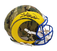 Kurt Warner Signed Rams Full-Size Authentic On-Field Camo Alternate Speed Helmet (Beckett) at PristineAuction.com
