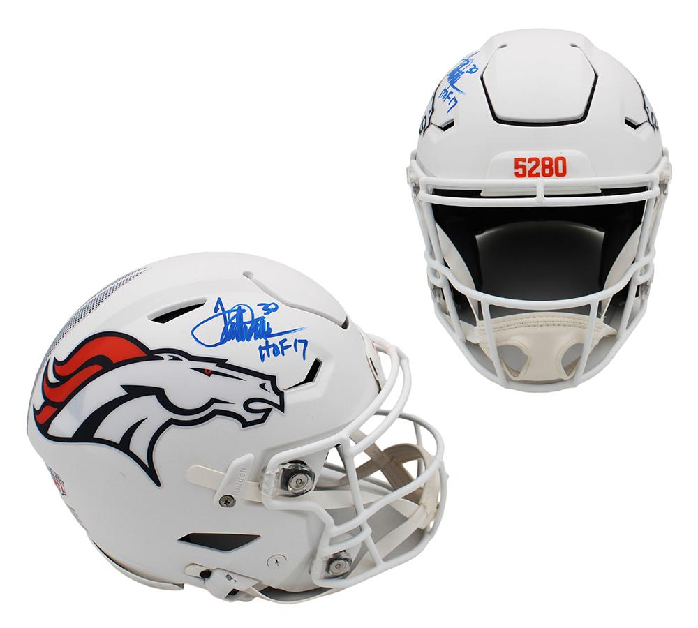 Terrell Davis Signed Broncos Full-Size Authentic On-Field Alternate Speedflex Helmet Inscribed "HOF 17" (Radtke) at PristineAuction.com Terrell Davis Signed Broncos Full-Size Authentic On-Field Alternate Speedflex Helmet Inscribed "HOF 17" (Radtke) at PristineAuction.com