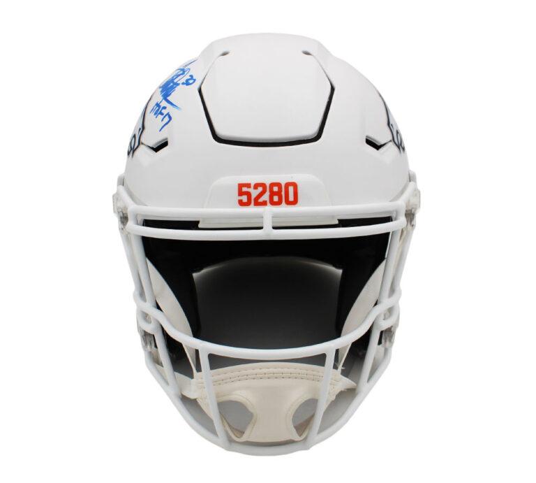 Terrell Davis Signed Broncos Full-Size Authentic On-Field Alternate Speedflex Helmet Inscribed "HOF 17" (Radtke) at PristineAuction.com Terrell Davis Signed Broncos Full-Size Authentic On-Field Alternate Speedflex Helmet Inscribed "HOF 17" (Radtke) at PristineAuction.com