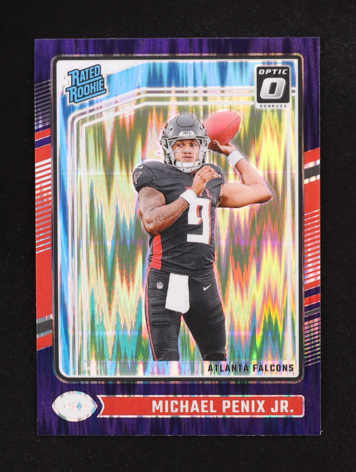 Michael Penix Jr. 2024 Donruss Optic Purple Shock Prizm #279 RR RC at PristineAuction.com Michael Penix Jr. 2024 Donruss Optic Purple Shock Prizm #279 RR RC at PristineAuction.com