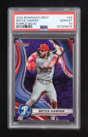 Bryce Harper 2024 Bowman's Best Purple Mojo Refractors #48 #130/250 (PSA 10) at PristineAuction.com