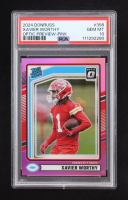 Xavier Worthy 2024 Donruss Optic Rated Rookies Preview Pink #398 RC (PSA 10) at PristineAuction.com