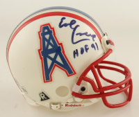 Earl Campbell Signed Oilers Mini Helmet Inscribed "HOF 91" (Radtke) at PristineAuction.com