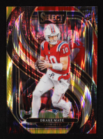 Drake Maye 2024 Select Prizm Black and Gold Shock #113 RC at PristineAuction.com