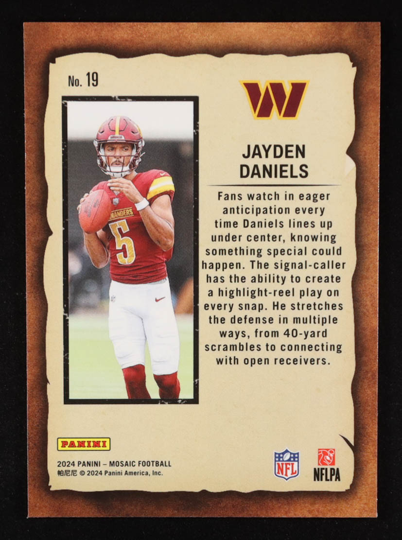 Jayden Daniels 2024 Panini Mosaic Notoriety #19 RC at PristineAuction.com Jayden Daniels 2024 Panini Mosaic Notoriety #19 RC at PristineAuction.com