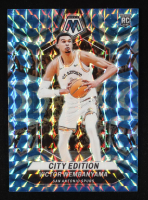 Victor Wembanyama 2023-24 Panini Mosaic Mosaic Reactive Blue #282 City Edition RC at PristineAuction.com
