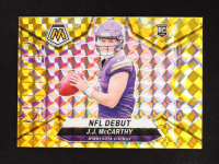 JJ McCarthy 2024 Panini Mosaic Reactive Yellow #275 DEB RC at PristineAuction.com