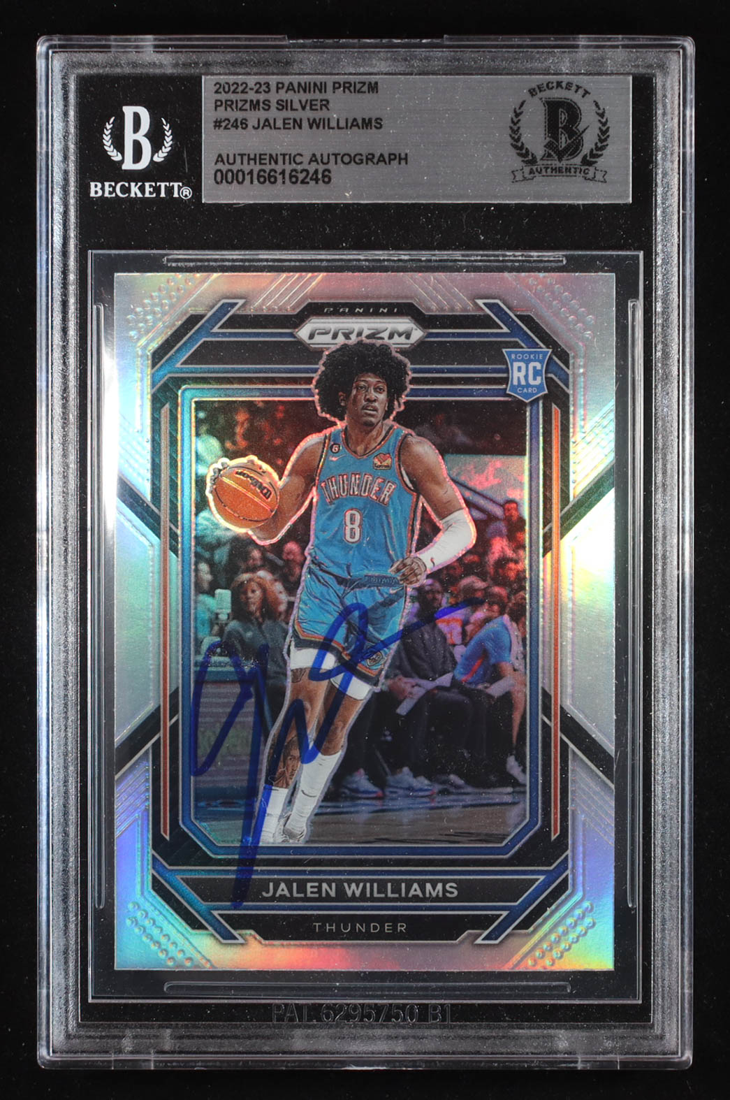 Jalen Williams Signed 2022-23 Panini Prizm Prizms Silver #246 RC (Beckett | Auto Grade BGS Authentic) at PristineAuction.com Jalen Williams Signed 2022-23 Panini Prizm Prizms Silver #246 RC (Beckett | Auto Grade BGS Authentic) at PristineAuction.com