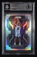Moses Moody Signed 2021-22 Panini Prizm Prizms Silver #308 RC (Beckett | Auto Grade BGS Authentic) at PristineAuction.com