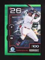 Emmanuel Rodriguez 2025 Bowman Chrome Scouts Top 100 Green Refractors #BTP26 #50/99 at PristineAuction.com