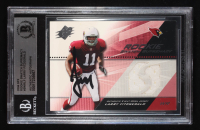Larry Fitzgerald Signed 2004 SPx Rookie Swatch Supremacy #SWRLF RC (Beckett | Auto Grade BGS Authentic) at PristineAuction.com