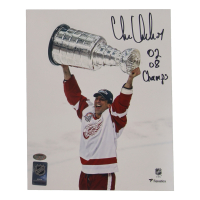 Chris Chelios Signed Red Wings 8x10 Photo Inscribed "02, 08 Champs" (Schwartz) at PristineAuction.com