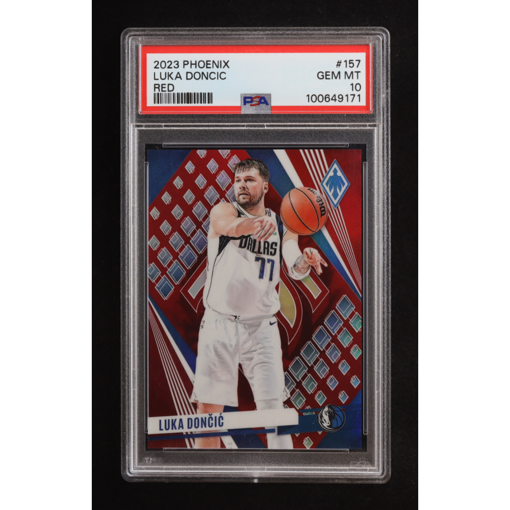Luka Doncic 2023-24 Panini Phoenix Red #157 #118/199 (PSA 10) at PristineAuction.com