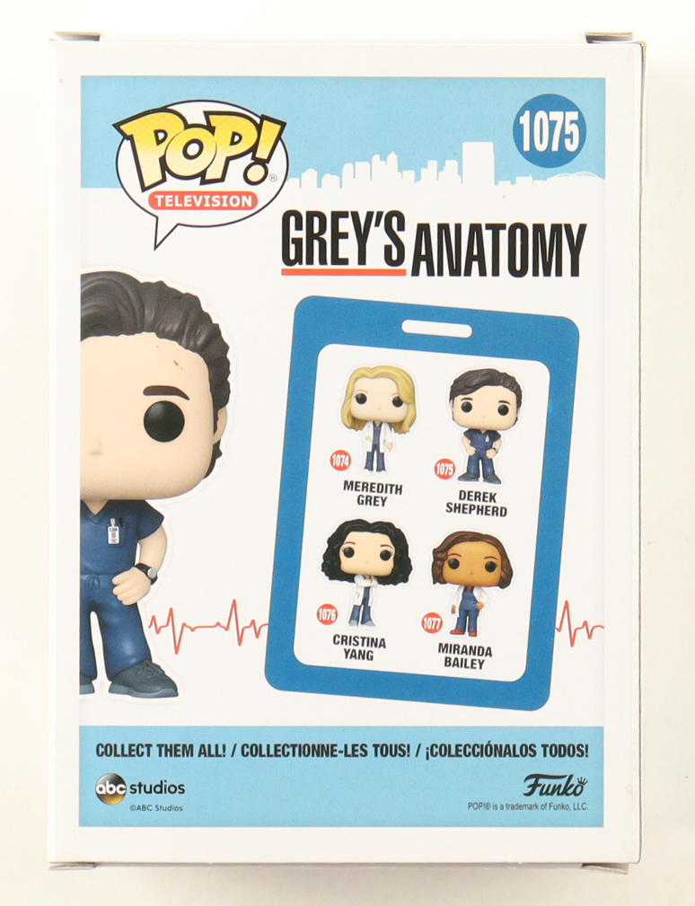 Patrick Dempsey Signed Grey's Anatomy #1075 Derek Shepherd Funko Pop! Vinyl Figure (Beckett) at PristineAuction.com Patrick Dempsey Signed Grey's Anatomy #1075 Derek Shepherd Funko Pop! Vinyl Figure (Beckett) at PristineAuction.com