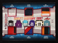 2019 Leaf ITG Used Sports Draft History 1997 Memorabilia Magenta Spectrum #DH06 Tim Duncan / Tracy McGrady / Jason Taylor / Tiki Barber / Joe Thornton / Patrick Marleau #3/5 at PristineAuction.com