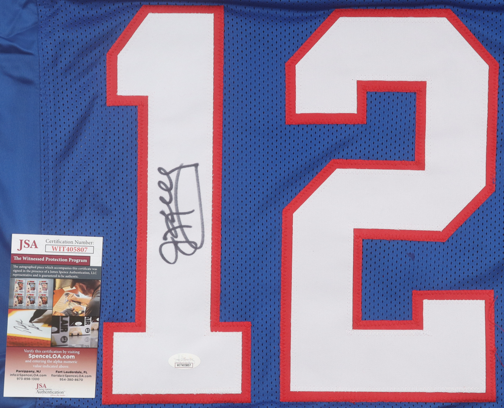 Jim Kelly Signed Career Highlight Stat Jersey (JSA) at PristineAuction.com Jim Kelly Signed Career Highlight Stat Jersey (JSA) at PristineAuction.com