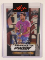 Carlos Alcaraz 2024 Leaf Metal Classic Art Signature Series Clear Pre-Production Proof #NNO #1/1 at PristineAuction.com