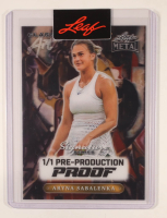 Aryna Sabalenka 2024 Leaf Metal Classic Art Signature Series Clear Pre-Production Proof #NNO #1/1 at PristineAuction.com