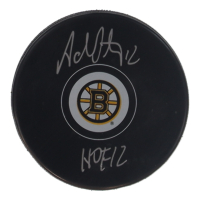Adam Oates Signed Bruins Logo Hockey Puck Inscribed "HOF 12" (Schwartz) at PristineAuction.com
