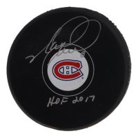 Mark Recchi Signed Canadiens Logo Hockey Puck Inscribed "HOF 2017" (Schwartz) at PristineAuction.com