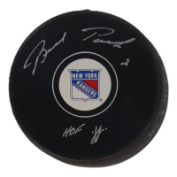 Brad Park Signed Rangers Logo Hockey Puck Inscribed "HOF 88" at PristineAuction.com