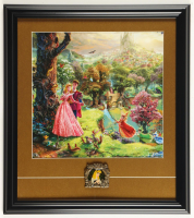 Thomas Kinkade Walt Disney's "Sleeping Beauty" Custom Framed Print Display with Aurora Pin at PristineAuction.com