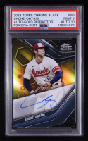 Shohei Ohtani 2023 Topps Chrome Black Autograph Gold Refractor #CBA-SO #09/50 (PSA 9 | Auto Grade 10) at PristineAuction.com