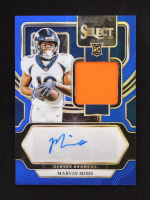 Marvin Mims 2023 Select Rookie Signature Memorabilia Prizm Blue #33/75 RC at PristineAuction.com