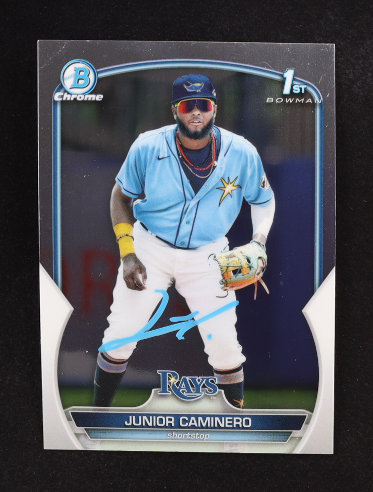 Junior Caminero Signed 2023 Bowman Chrome Prospects #BCP61 RC (JSA) at PristineAuction.com Junior Caminero Signed 2023 Bowman Chrome Prospects #BCP61 RC (JSA) at PristineAuction.com