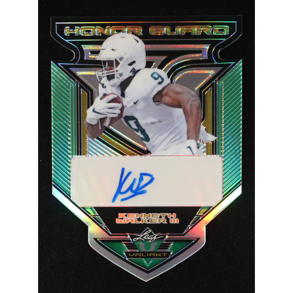 Kenneth Walker III 2022 Leaf Valiant Honor Guard Autographs Green #HGKW1 RC #22/30 at PristineAuction.com