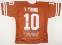 Vince Young Signed Career Highlight Stat Jersey (JSA) at PristineAuction.com