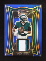 Jalen Hurts 2020 Select Rookie Swatches Prizm Blue #33/35 RC at PristineAuction.com