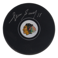 Denis Savard Signed Blackhawks Logo Hockey Puck (Schwartz) at PristineAuction.com