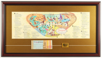 1959 Disneyland Custom Framed On Site Guide Display with A-E Ticket Book & Vintage Disneyland Pin at PristineAuction.com