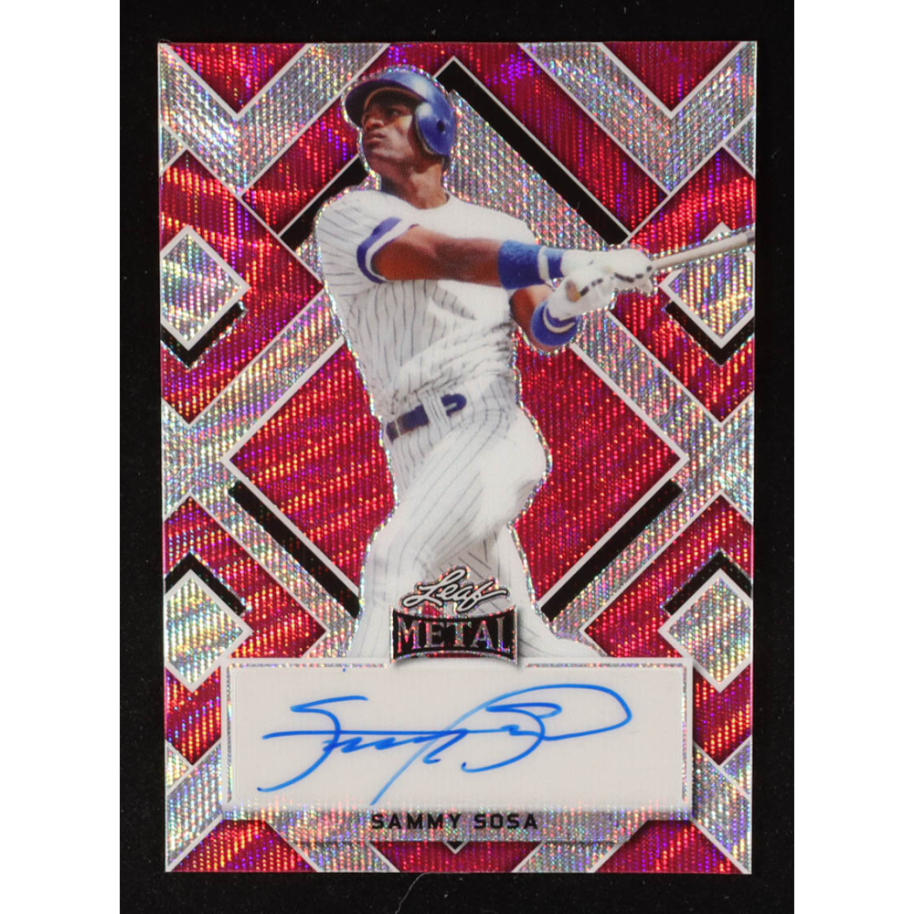 Sammy Sosa 2022 Leaf Metal Autographs Pink Wave #BASS3 #4/5 at PristineAuction.com