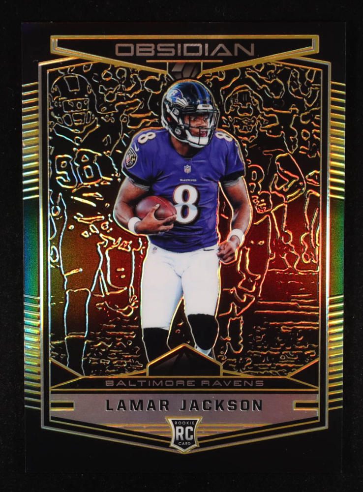 Lamar Jackson 2018 Panini Obsidian Electric Etch Orange #102 RC #44/50