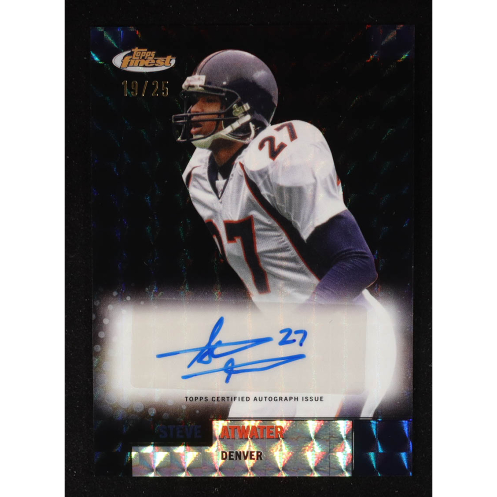 Steve Atwater 2024 Finest Flashback Autographs Black Geometric Refractors #FBASA #19/25 at PristineAuction.com