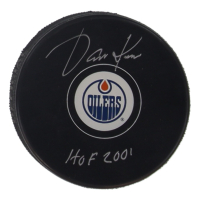 Jari Kurri Signed Oilers Logo Hockey Puck Inscribed "HOF 2001" (Schwartz) at PristineAuction.com