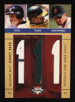 Derek Jeter / Miguel Tejada / Nomar Garciaparra 2003 Fleer Box Score Jersey Rack Trios #8 #289/350 at PristineAuction.com