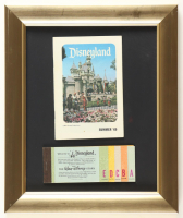 1969 Disneyland On-Site Guide Book Custom Framed Display with Vintage Disneyland A to E Ticket Book at PristineAuction.com