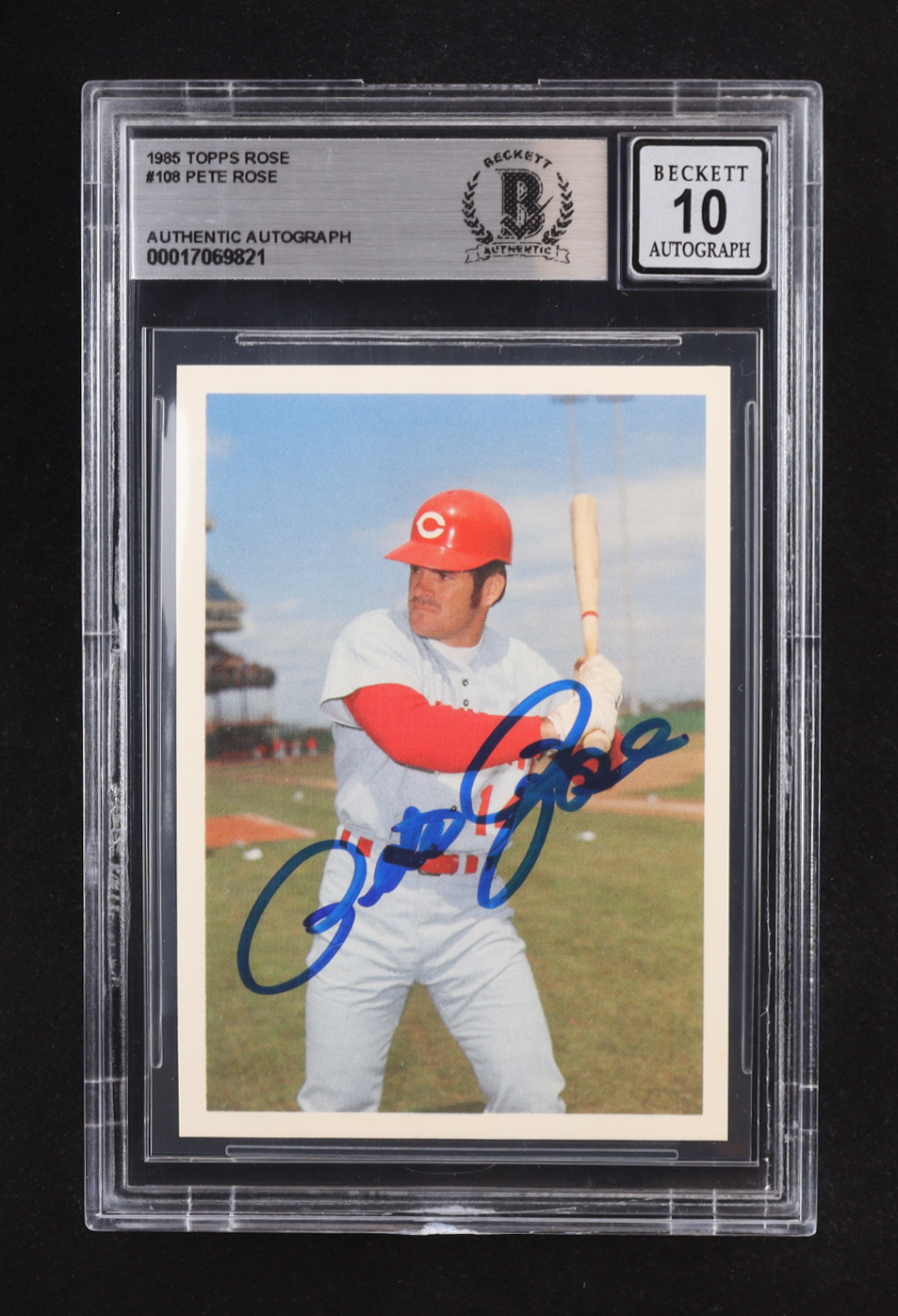 Pete Rose Signed 1985 Topps Rose #108 (Beckett | Auto Grade BGS 10) at PristineAuction.com Pete Rose Signed 1985 Topps Rose #108 (Beckett | Auto Grade BGS 10) at PristineAuction.com
