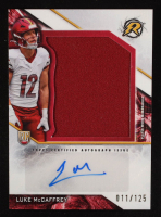 Luke McCaffrey 2024 Topps Resurgence Resurgence Rookie Patch Autographs White Surge #RPALMC RC #11/125 at PristineAuction.com