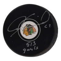 Jeremy Roenick Signed Blackhawks Logo Hockey Puck Inscribed "513 Goals" (Schwartz) at PristineAuction.com
