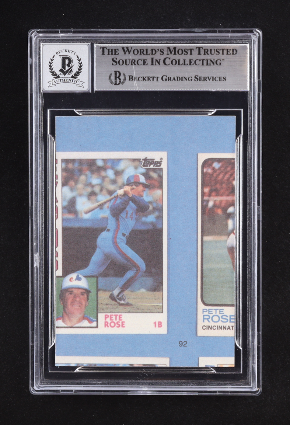 Pete Rose Signed 1985 Topps Rose #92 (Beckett | Auto Grade BGS 10) at PristineAuction.com Pete Rose Signed 1985 Topps Rose #92 (Beckett | Auto Grade BGS 10) at PristineAuction.com